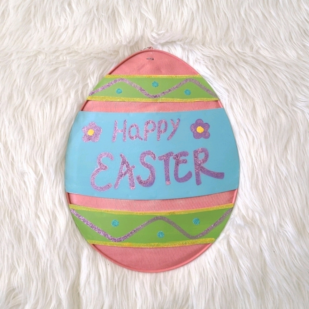 Happy Easter Metal Easter Egg Wall Decor